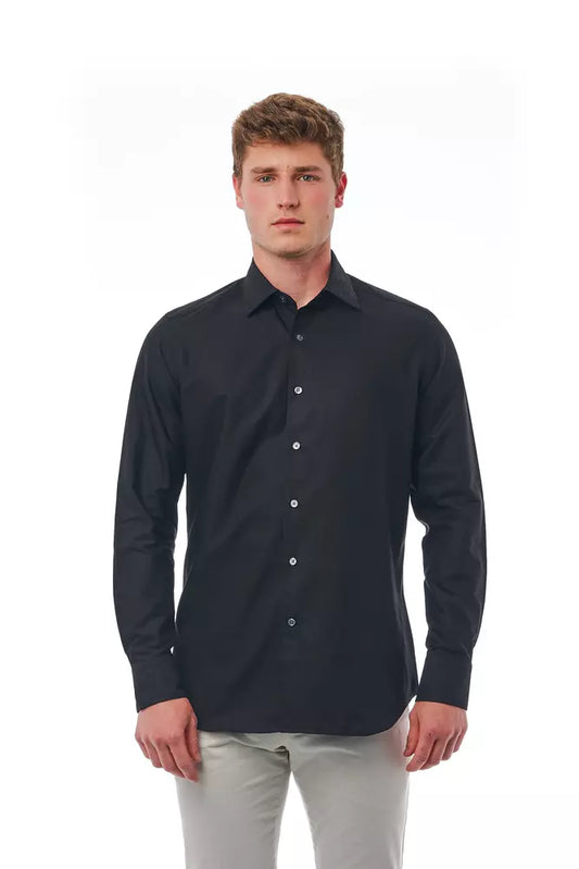 Black Cotton Men Shirt