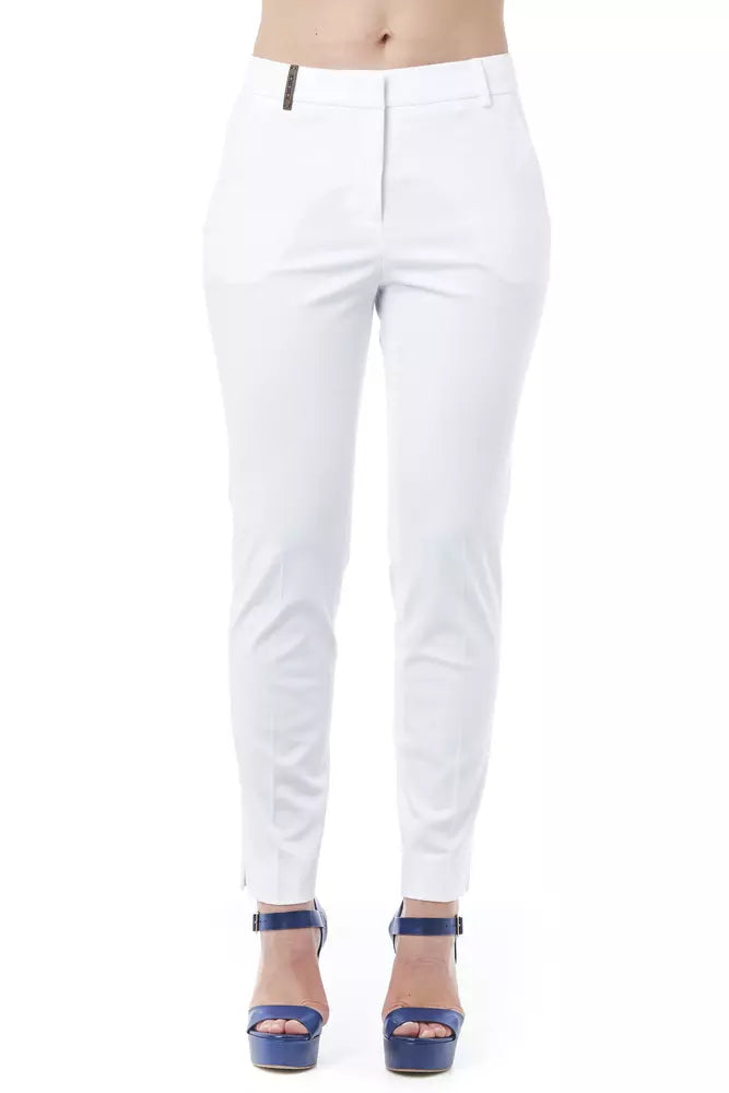 White Cotton Women's Trouser