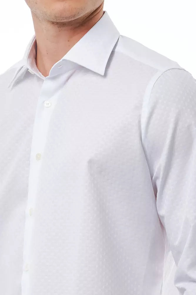 White Cotton Men Shirt