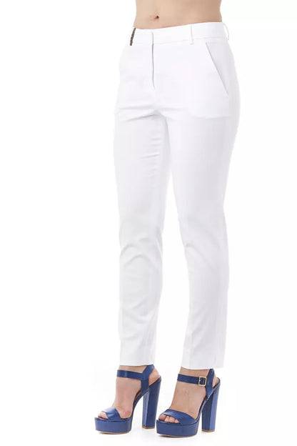 White Cotton Women's Trouser