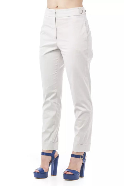 Beige Cotton Women Pant