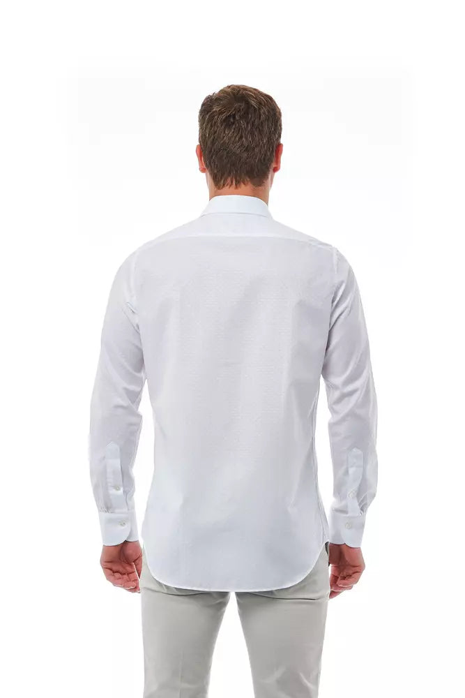 White Cotton Men Shirt