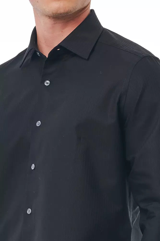 Black Cotton Men Shirt