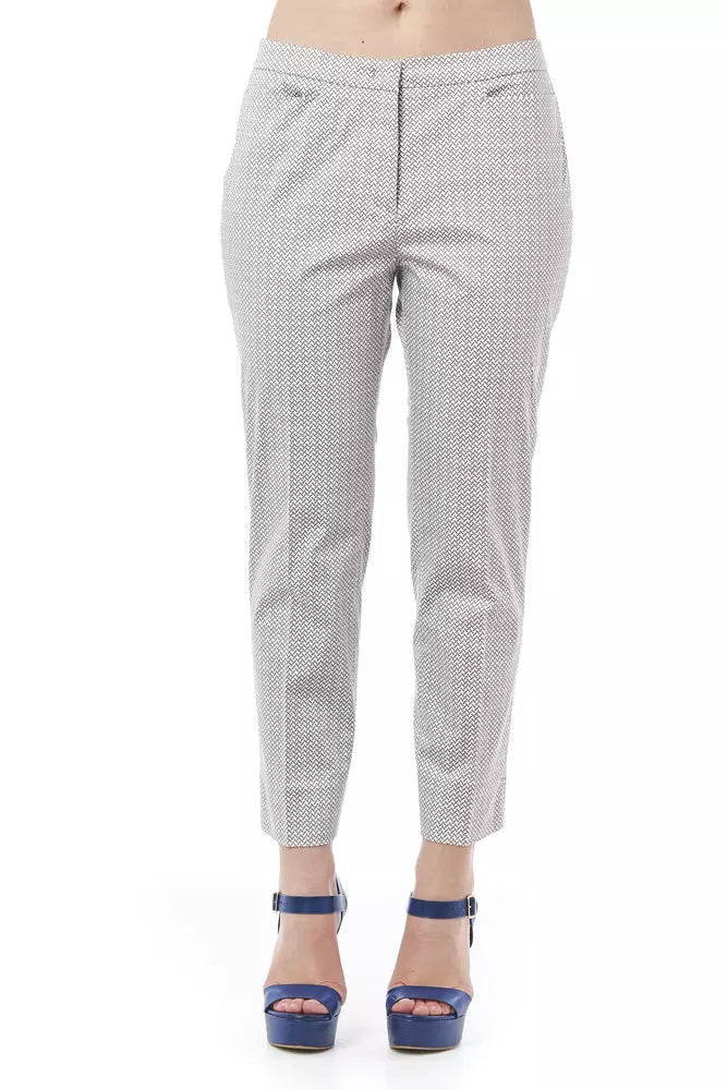 White Cotton Women Trouser