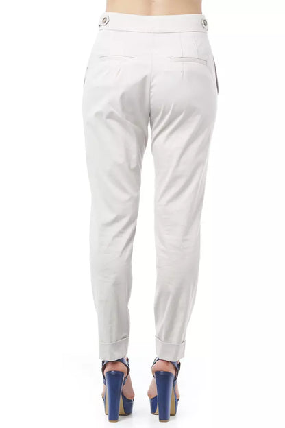 Beige Cotton Women Pant