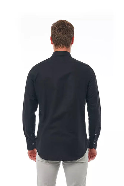 Black Cotton Men Shirt