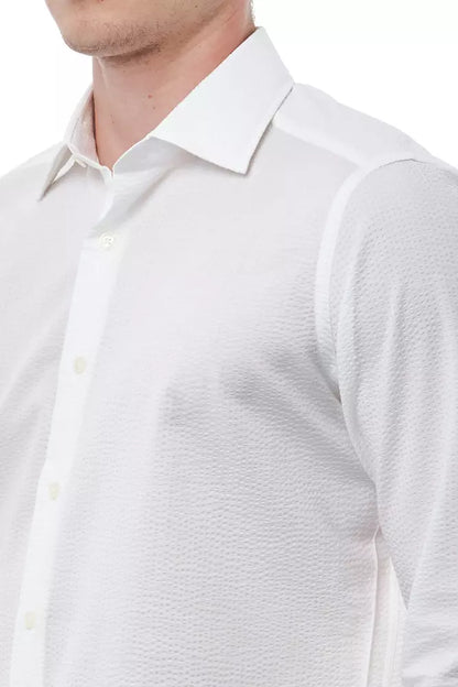 White Cotton Men Shirt