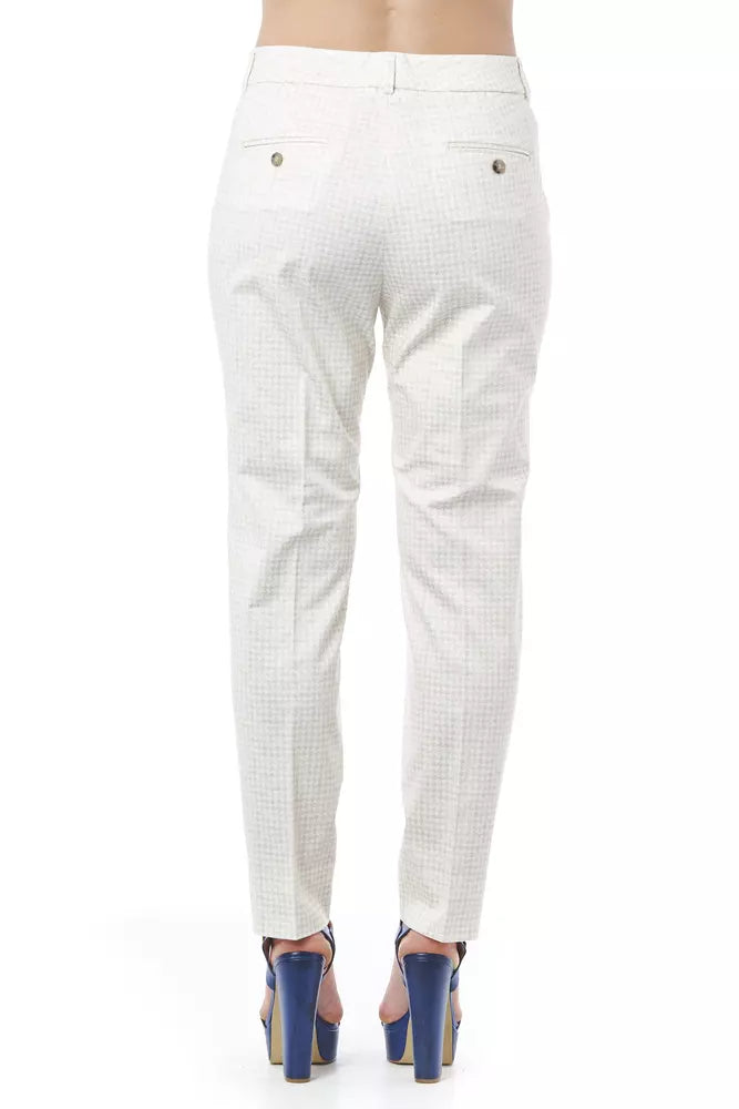 Beige Cotton Women Pants