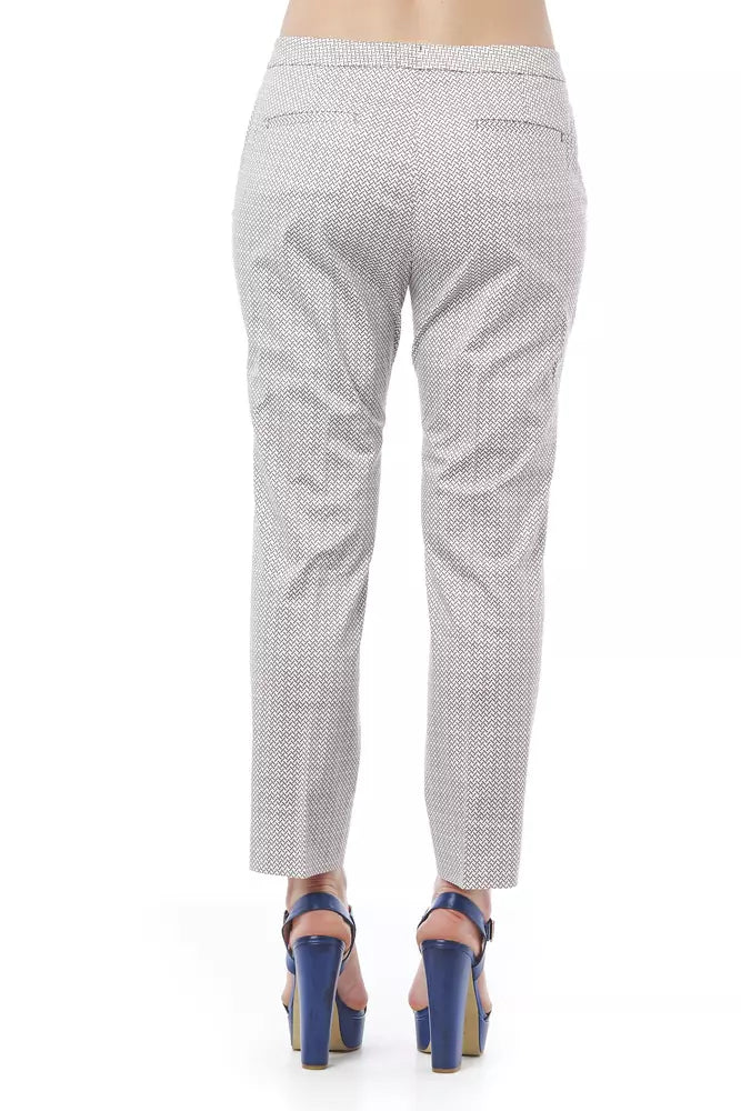 White Cotton Women Trouser