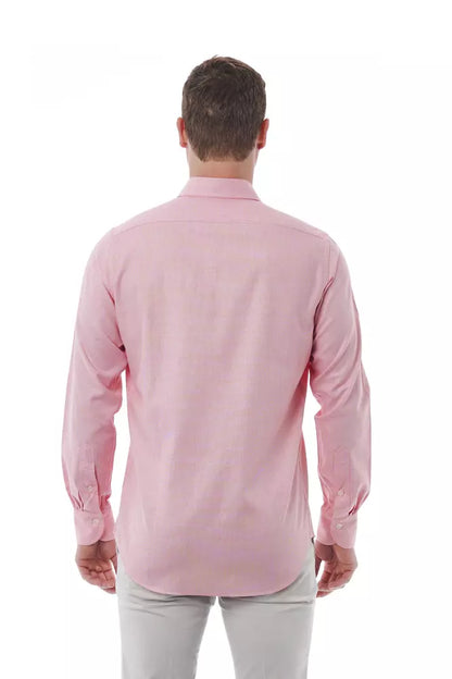 Pink Cotton Men Shirt