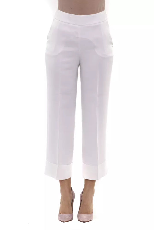 White Viscose Women Pants