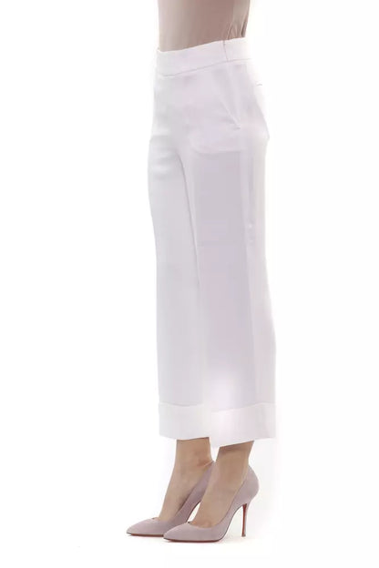 White Viscose Women Pants