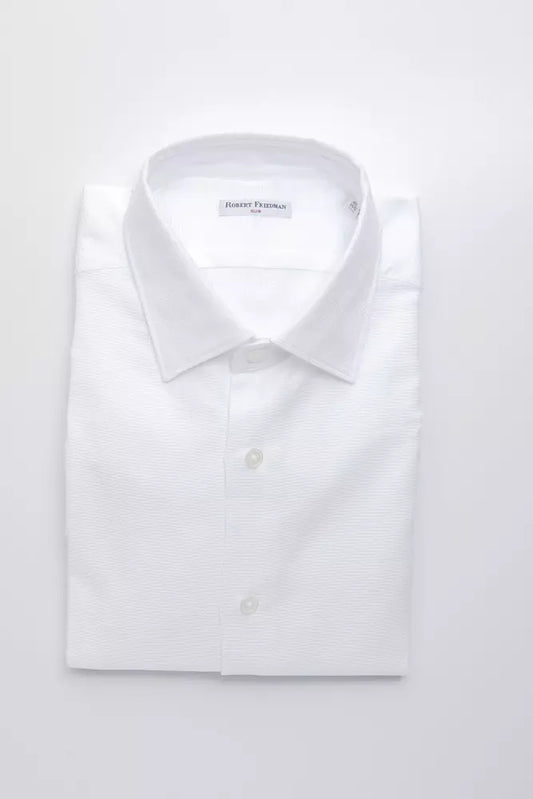 White Cotton Men Shirt