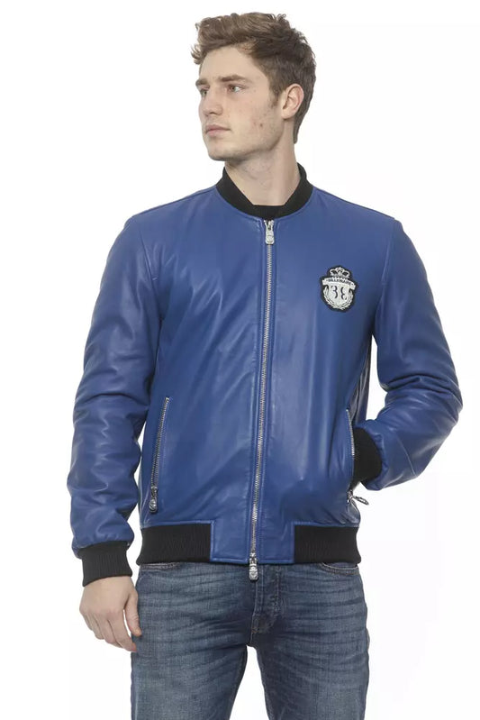 Chaqueta de cuero azul