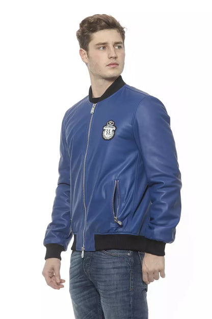 Chaqueta de cuero azul