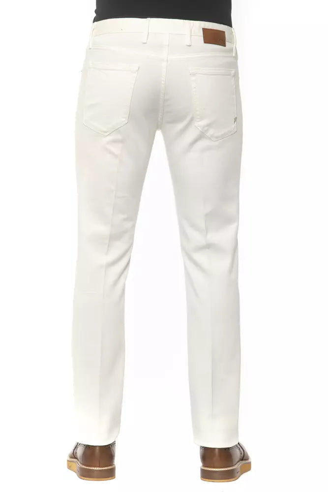 White Cotton Mens Trouser