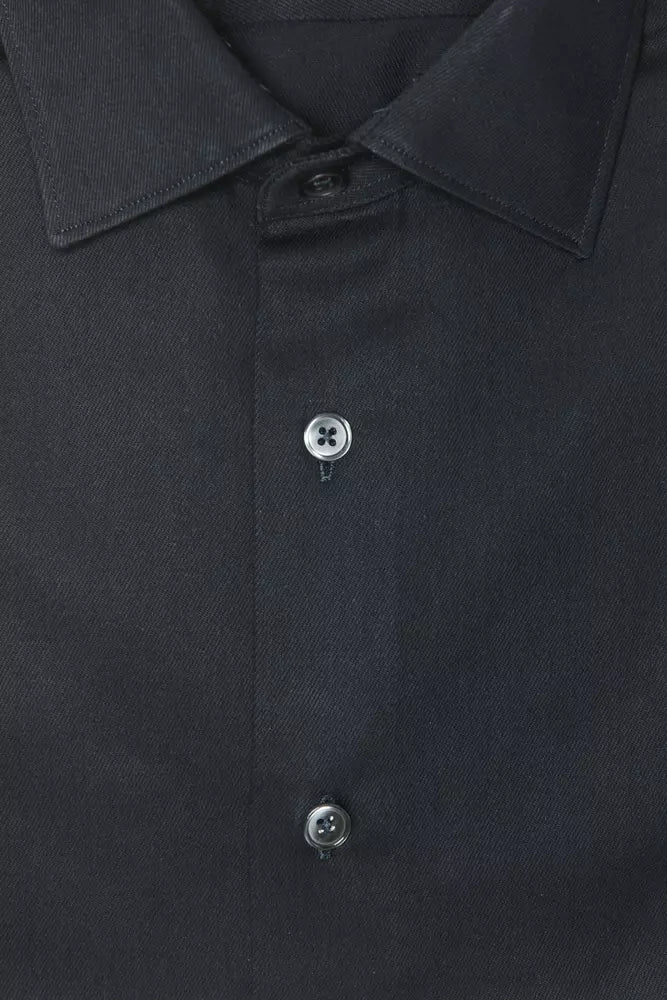 Black Cotton Men Shirt