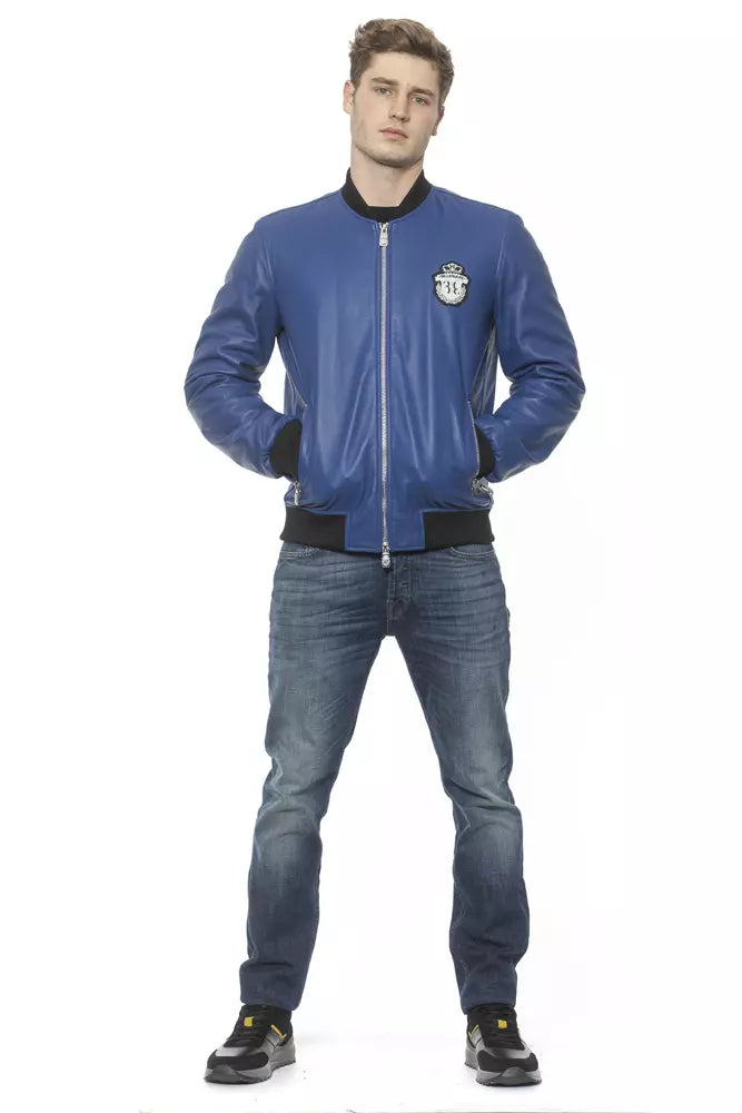 Chaqueta de cuero azul