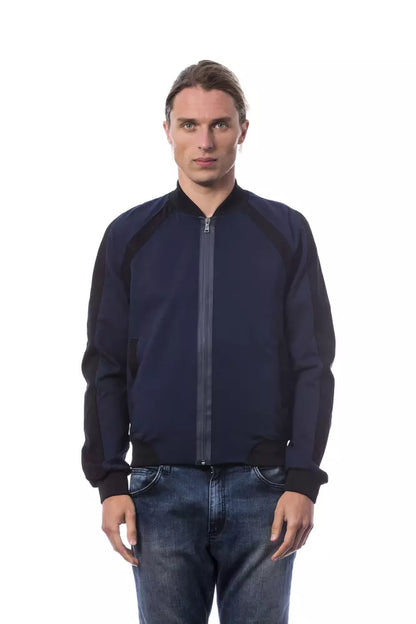 Blue Viscose Men Sweater