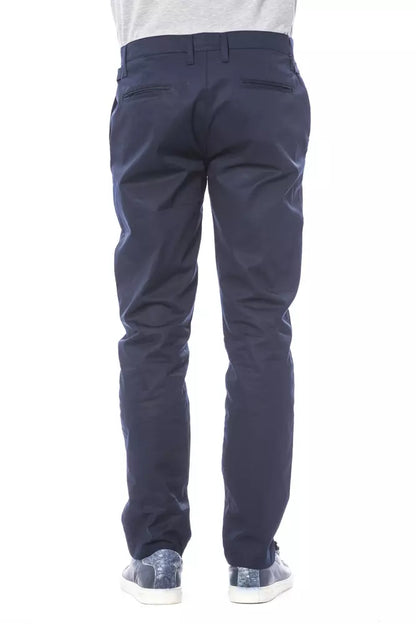 Blue Polyester Men Pant