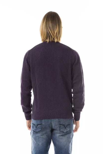 Purple Wool Men Sweater