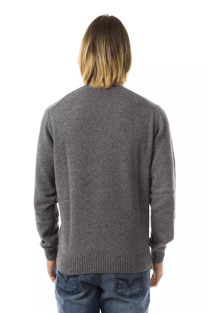 Gray Wool Men Sweater