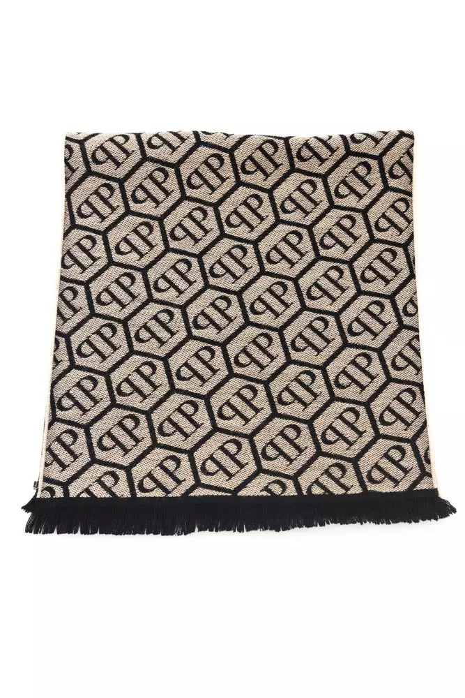 Beige Wool Men Scarf