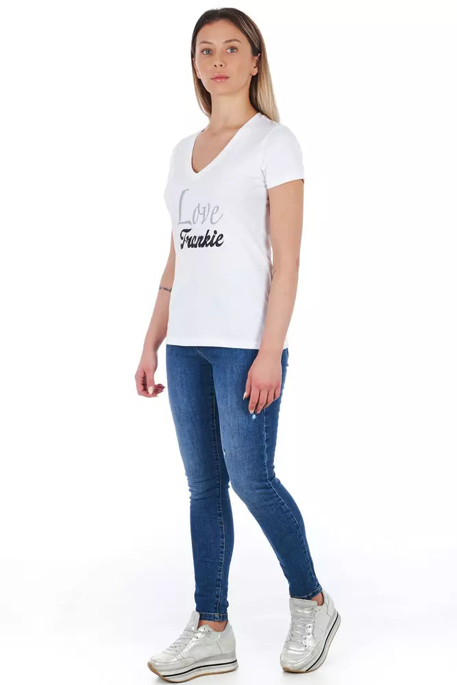 White Cotton Women TShirt