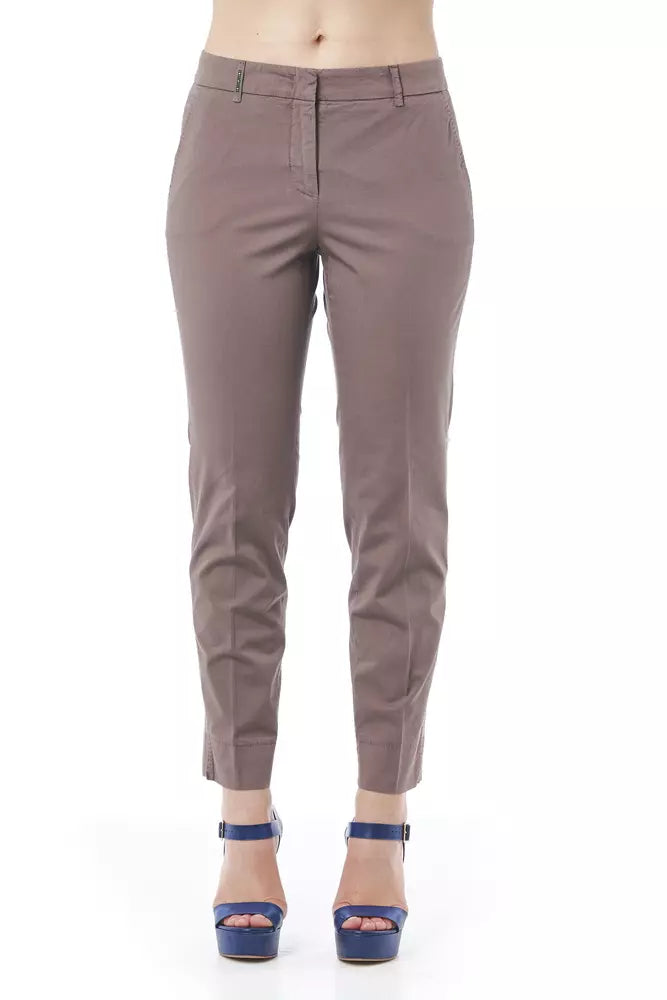 Brown Cotton Women Pants