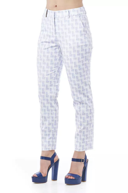 White Cotton Women Trouser