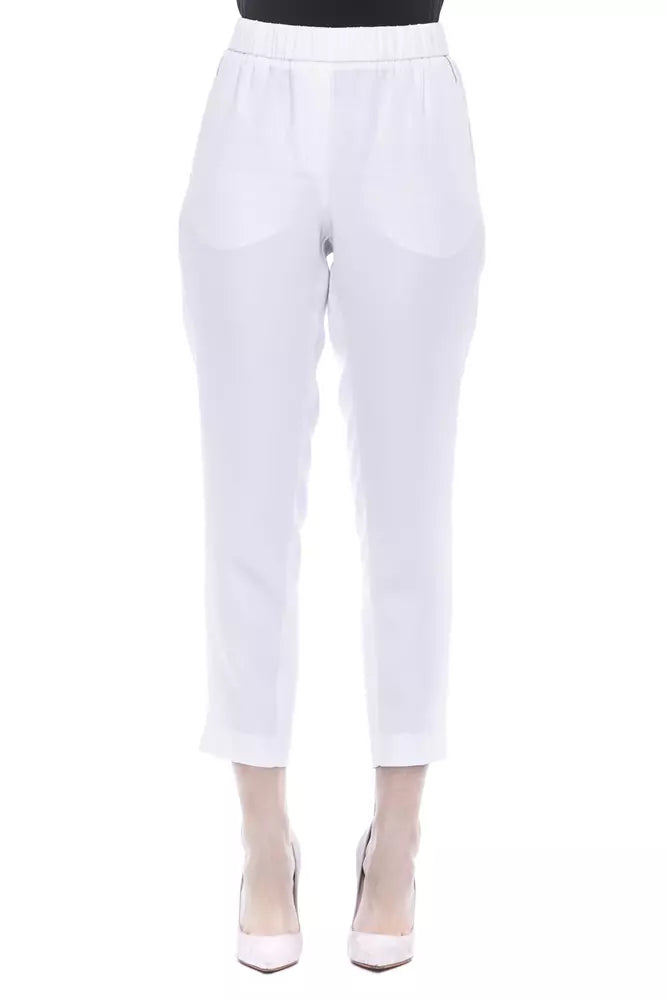 White Viscose Women Pants