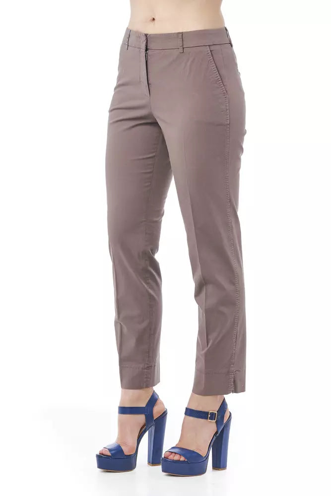 Brown Cotton Women Pants