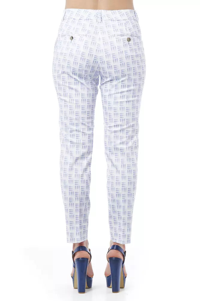 White Cotton Women Trouser