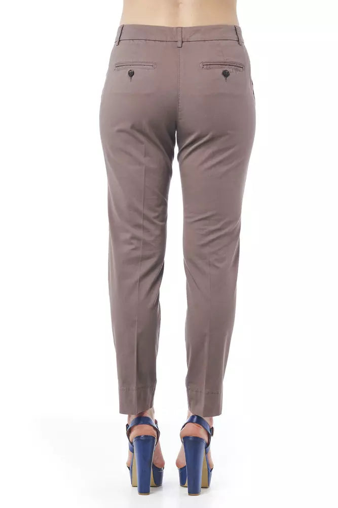 Brown Cotton Women Pants