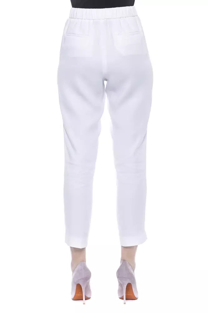 White Viscose Women Pants