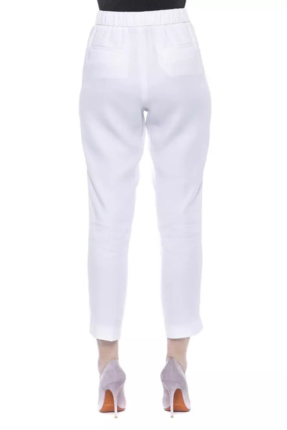 White Viscose Women Pants