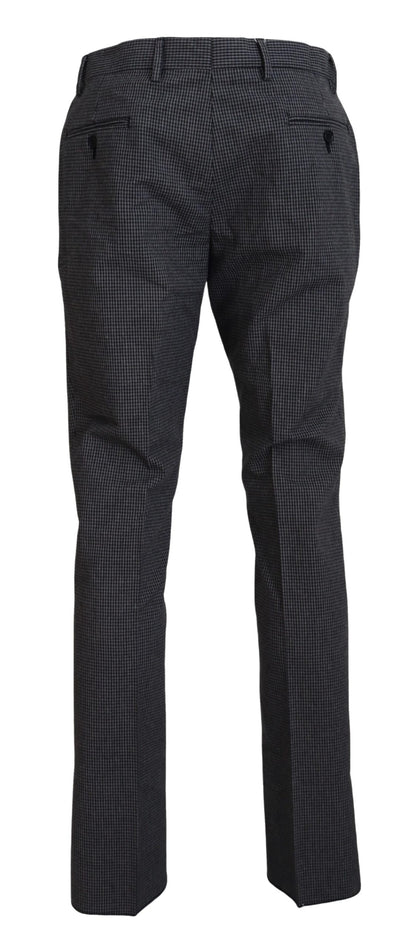 Elegant Checkered Straight Fit Trousers