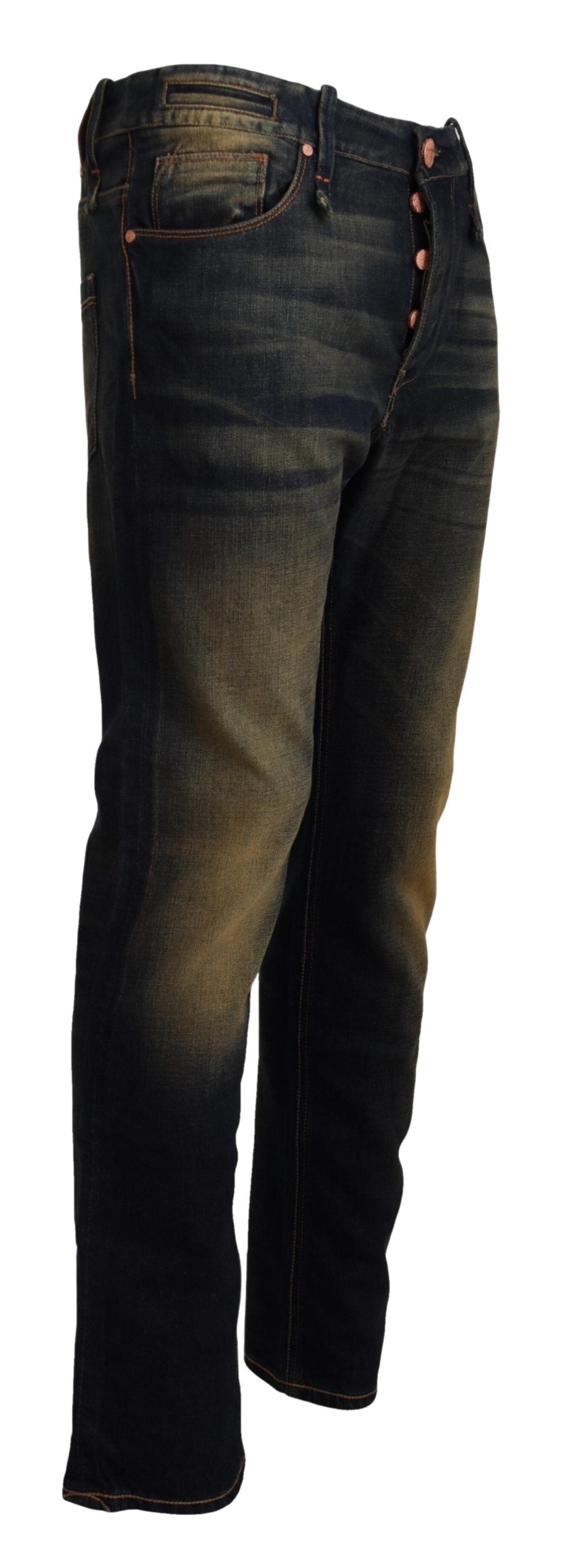 Elegant Blue Washed Denim Pants - Authentic Craftsmanship