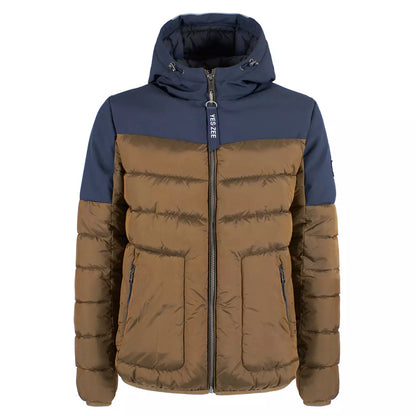 Chic Quilted Down Jacket with Softshell Inserts