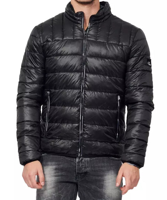 Sleek Camouflage-Lined Quilted Jacket