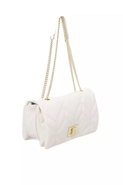 Beige Polyethylene Women Shoulder Bag