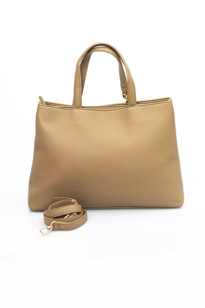 Beige Polyethylene Women Handbag