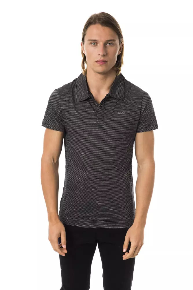 Black Cotton Men Polo Shirt