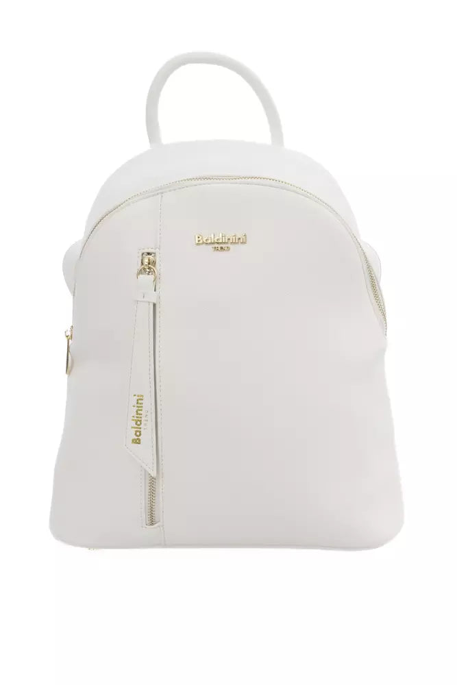 White Polyethylene Women Backpack