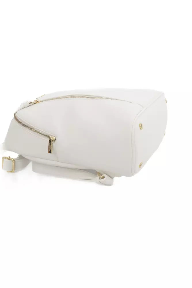 White Polyethylene Women Backpack