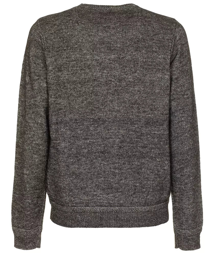 Anthracite Grey Crew Neck Cotton Blend Sweater