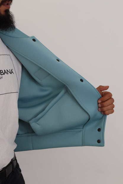 Elegant Light Blue Bomber Jacket