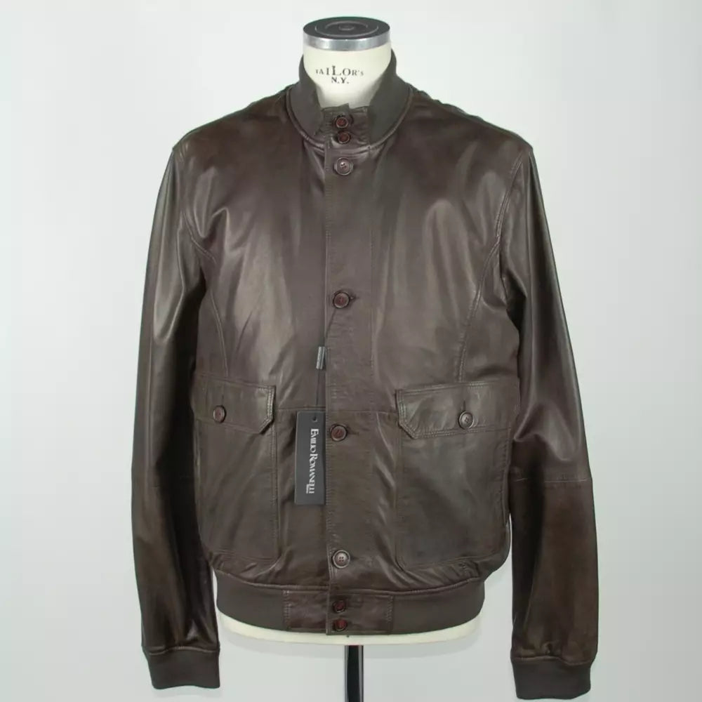 Elegant Brown Leather Jacket