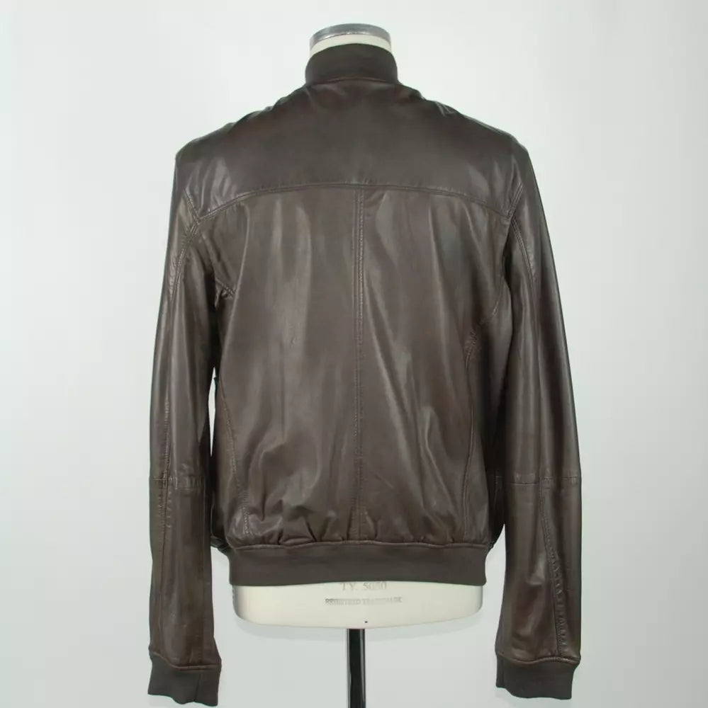 Elegant Brown Leather Jacket