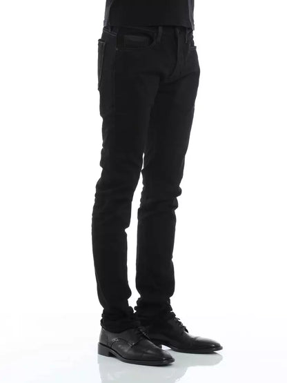 Sleek Black Skinny Jeans with Signature Detailing